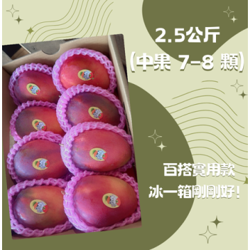 【炎果】屏東枋山愛文芒果｜2.5公斤（中果 7–8 顆）