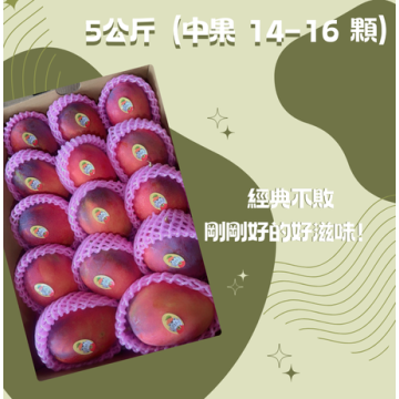 【炎果】屏東枋山愛文芒果｜5公斤（中果 14–16 顆）